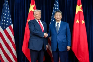 “From Nvidia chips to global markets, the Trump–Xi summit could decide who dominates the next AI revolution.”